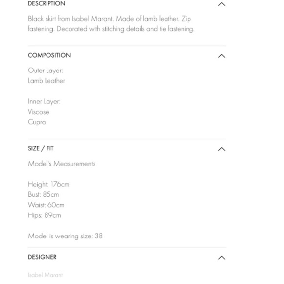 ISABEL MARANT***Black Lamb Leather Mini Skirt***F36; US Small $2110 - Picture 7 of 8